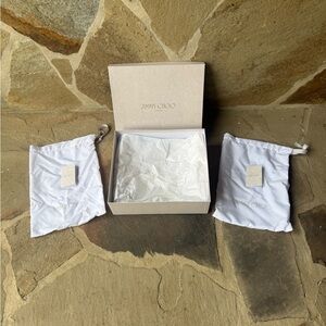 Jimmy Choo white Dust Bags and shoe box